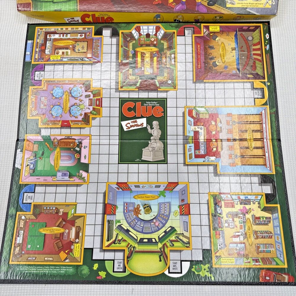 Vintage 2000 Parker Brothers The Simpsons CLUE Board Game